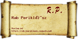 Rab Periklész névjegykártya